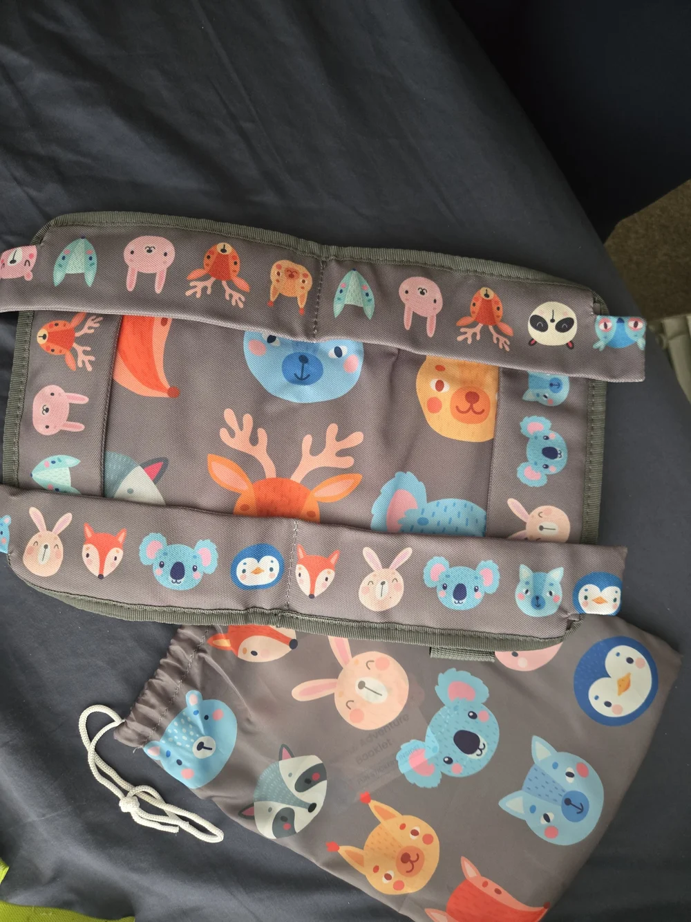 Kids Gray Animal Print Airplane Attachment Tray